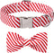 Lionet Paws Christmas Dog Collar with Bowtie - Durable Adjustable Handmade Collar for Large Dogs
