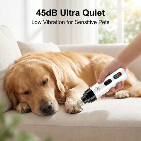 Trimmers, 2-Speed (2 Upgraded Dog Nail Grinder Quiet, Professional Cat & Dog Nail Silent Pet Nail Grinder and Painless