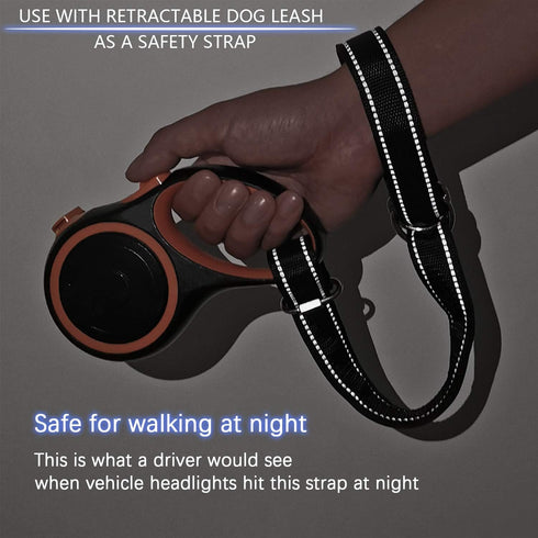 Short Dog Leash with Reflective Leads | Baby Stroller Wheelchair Safety Strap (1.8 ft, Black)