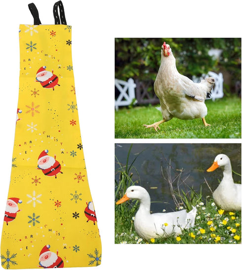 Pssopp Pet Chicken Diapers, Washable Poultry Cloth for Goose Duck Hen Chicken, Yellow Christmas S