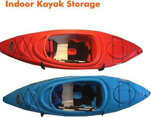 Heavy Duty Garage Indoor Kayak Storage Hooks, Wall Mounted Utility Hanger Rack for Canoe, Paddle Board, Ladder, Folding