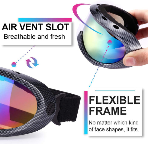 Ski Goggles Pack of 2 for Kids, Youth, Boys & Girls, Men, Snowboard Goggles