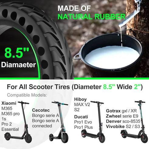 Solid Tire Compatible with Xiaomi M365 / Gotrax GXL V2, 8.5 inches Solid Tires Explosion Proof Tire for Xiaomi Mijia M365 and GOTRAX GXL V2 Electric Scooter (1 PCS) by BANGTING