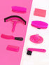 10 Horse Grooming Kit, Pink Storage Bag with Piece Professional Equestrian Care Tools, Brushes, Combs, Scraper