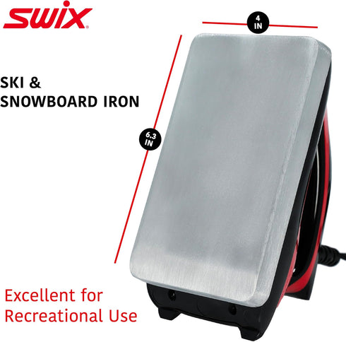 SWIX T77 Economy Waxing Iron - 110V 1000 Watt for Alpine and Nordic Skis, Snowboard with Temperature Adjustment