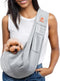 Tomkas Dog Carrier Sling for Small Dogs and Cats, Classic Pocket, Snap Closure, Unadjustable Strap (Grey, M)