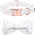 Elegant little tail Dog Collar with Bowtie, Adjustable Cute Dot Collar for X-Small Female or Male Dogs