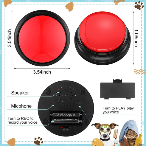 Sanwuta 12 Packs Dog Buttons for Communication - Voice Recording Talking Buttons for Dog Training, Pet Buttons Training