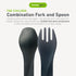 humangear GoBites Uno 3-Pack | Travel & Camping Utensils | Portable & Convertible Dining Ware | Multi-Functional Spork | Dark Gray/Light Gray/Black, Uno (Bulk) 3-Pack