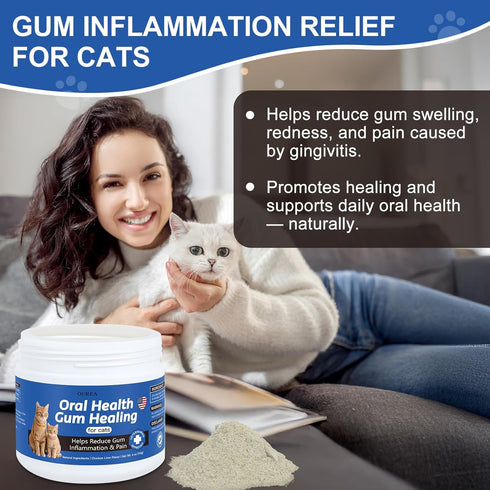 Ourea Inflammation, 4 oz Oral Health for Cats, Cat Gingivitis Treatment, Reduce Gum Redness & Pain, Combats Gum