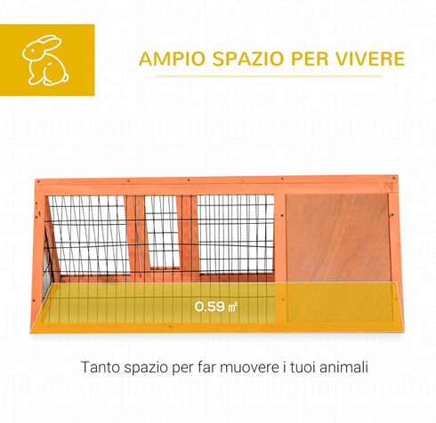 2 Garvee Wooden Rabbit Cage, A-Frame Chicken Coop Outdoor with Doors & Run, Triangle Rabbit Hutch with Ventilating