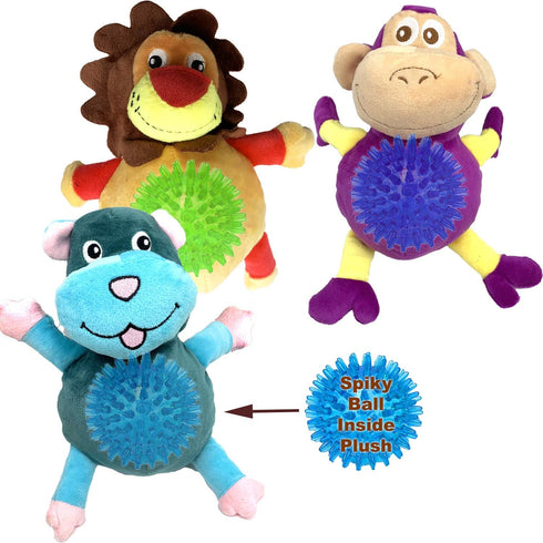 Jalousie Extra-Large Dog Squeaky Toy, Interactive Rope Plush Toy for Small Medium Large Breeds, 3 Pack