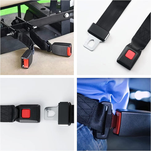 Universal 2 Point Adjustable Seat Belt Harness Kit for Go Kart, Club Golf Cart in Black (54-Inch with Installation