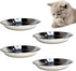 kathson Stainless Steel Whisker Relief Cat Bowl, 4 pcs Shallow Wide Bowls for Pet Cat & Dog Feeding