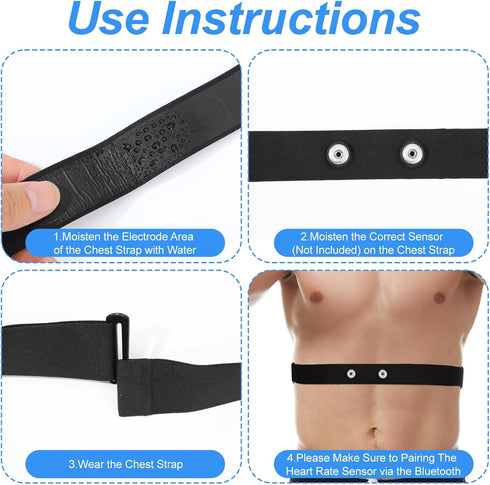 YBEATY Heart Rate Monitor Chest Band Strap Replacement Adjustable Soft Heart Rate Monitor Chest Replacement Strap