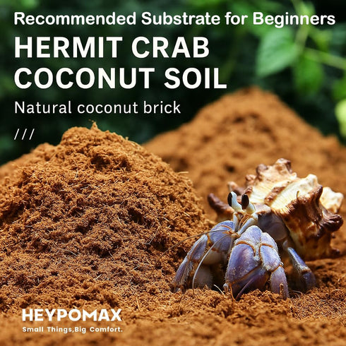 HEYPOMAX 100% 4bag) Hermit Crab Bedding with Humid Coconut Soil Natural, Soft & Safe, Ideal for Tanks and Terrariums