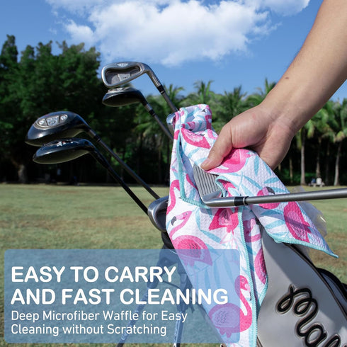 Magnetic Golf Towel for Men and Women, Microfiber Towel with Waffle Texture for Strong Hold