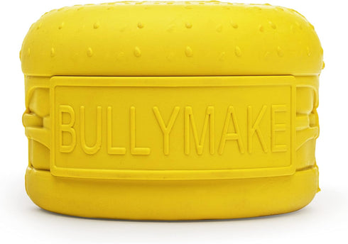 BULLYMAKE – Cheeseburger Rubber Chew Toy for Dogs – Rubber Toy for Dogs – Made in USA – Treat Stuffing Toy