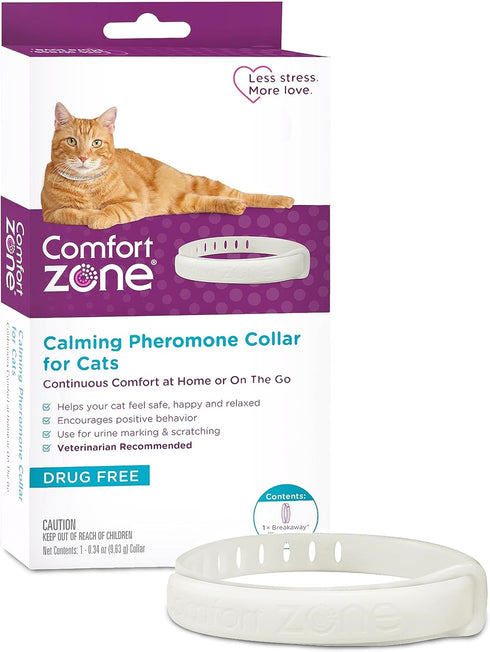 Comfort Zone Cat Calming Collar, 30-Day Calming Collar for Anxiety and Stress Relief in Cats