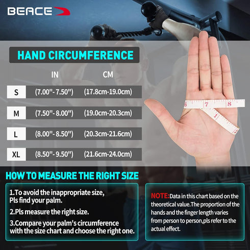 BEACE Full Finger Weight Lifting Gym Gloves with Anti-Slip Leather Palm for Workout Exercise Training Fitness