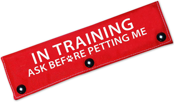 in Training Ask Before Petting Me Funny Red Dog Leash Sleeve Wrap, Dog Walking Accessory, Pet Birthday Gift