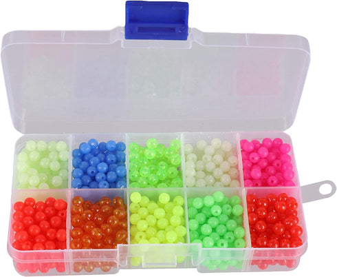 Fishing Beads Assorted Set, 1000pcs 5mm Round Float Glow Beads for Fishing Rig Tackle