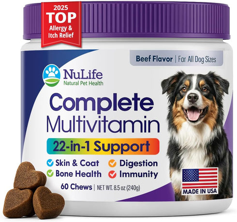 Dog Multivitamin Chewable - 22 in 1 Dog Vitamins and Supplements with