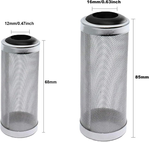 12mm Stainless Steel Aquarium Inflow Inlet Filter, Fish Shrimp Mesh Net Filter Guard for Fish Tank.