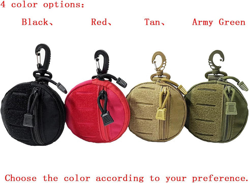 GZWER 1000D Headset Pack Laser Cut Molle Pouch EDC Pouch Tactical Round Zipper Bag Case Coin Pouches Coin Purse