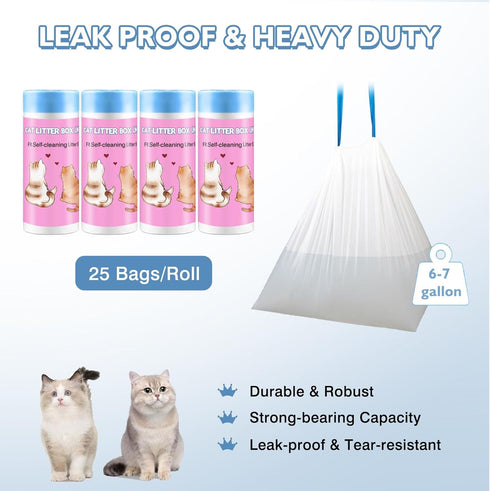 Joddguu 100 Count 19" 18" Self-Cleaning Cat Litter Box Liners Compatible With Pet Cove Automatic Cat Litter Box, x