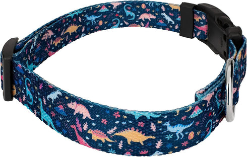 Country Brook Petz Deluxe Dinosaurs Dog Collar, Made in The U.S.A., Critter Corner Collection (1 Inch, Large)