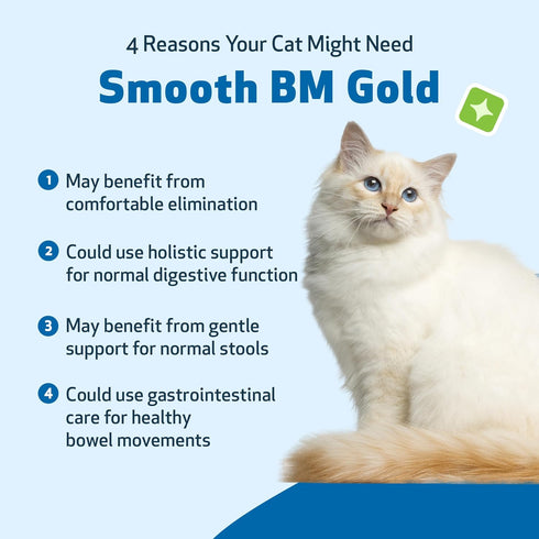 Pet Wellbeing Smooth BM Gold for Cats, Natural Herbal Supplement, Gentle Constipation Relief, 2 oz (59 ml)