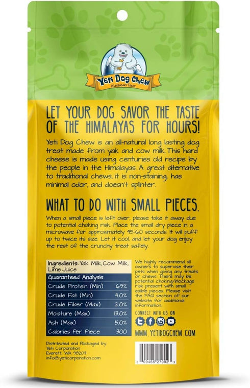 Yeti Dog Chew - Yak Cheese Himalayan, Healthy Long Lasting, Yak Chews for Large, Medium and Small Dogs, 2.5 oz