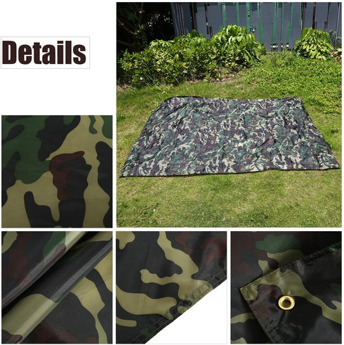 Waterproof Camping Tarp Ground Cloth, Lightweight Compact Tent Tarp with Carrying Bag for Outdoor Activities
