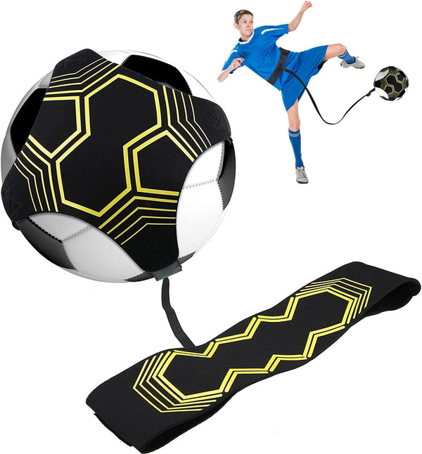 Football Kick Trainer, Adjustable Hands-Free Soccer Training Aid Equipment for Kids and Adults, Fits 3-5 Balls