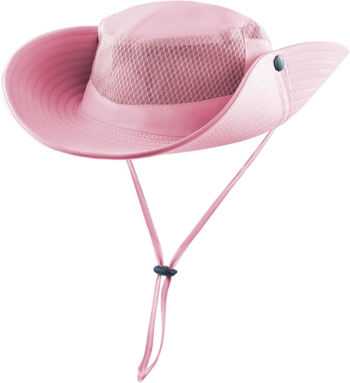 Muryobao Women Ponytail Sun Hat Summer UV Protection Cap, Waterproof Foldable Mesh Wide Brim Bucket Hat