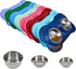 Dog Bowls, 2 Stainless Steel Bowls for Pet Water and Food, Non Spill Skid Resistant Silicone Mat