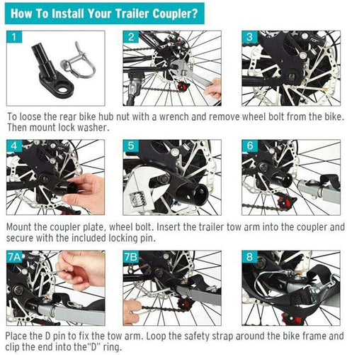 Upgraded Bike Trailer Coupler Connector Hitch Linker, Hitch Adapter Attachment for Bicycle Rear Rack