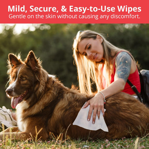 NOVEHA XL Cleansing Wipes with Aloe for Cats and Dogs - 120 Count Extra Large Size Wipes for Facial and Underarms