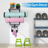 Yoga Mat Holder Wall Mount, 3 Sectional Yoga Mat Storage Rack with 7 Hooks for Foam Roller and Resistance Bands