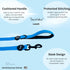 Premium Nylon Pet Leash with Soft Neoprene Handle, ShawnCo Dream Walk Dog Leash (Pacific Blue, Medium/Large)