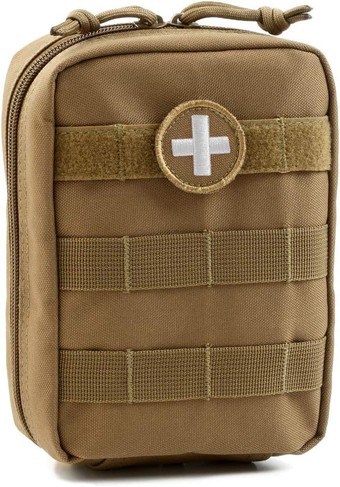First Aid Molle Pouch - Heavy Duty IFAK Medical Pouch for Military Use, EMTs, Law Enforcement, Camping, and Hiking