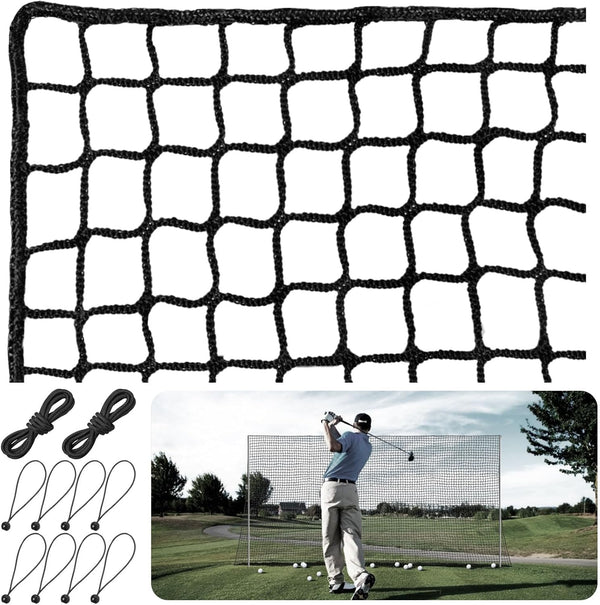 Heavy Duty Nylon Golf Practice Net, Outdoor Indoor Hitting Net with Wire Hanging Kit for Golf, Baseball, Soccer
