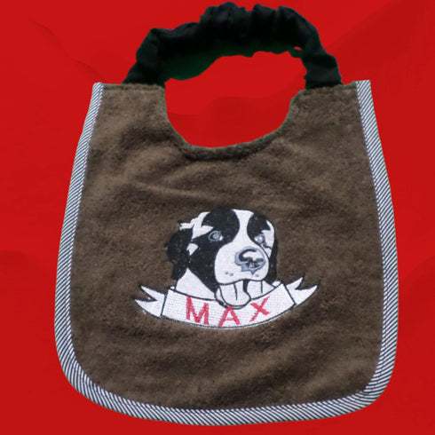 Personalized Saint Bernard Dog Slobber Bib with Name - Waterproof Material - Solution for Messy Feeds/Drinks - Hygienic