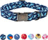 Elegant little tail Adjustable Dog Collar, Blue Shark Pattern, Durable Cute Gift for X-Small Dogs