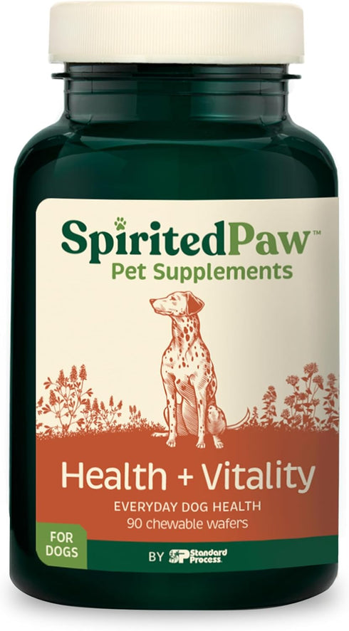 Health + Vitality for Dogs, Pet Supplement for Immune System, Coat, Liver Health & More - 90 Chewable Wafers