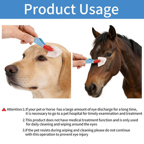 PHLYSFZ 4 Set Curry Comb Kit, Ring Curry Comb, Rubber Brush, Tear Stain Wipe Brush for Horses, Dogs, Goats, Cattle