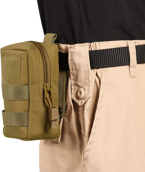 IronSeals Tactical Molle EDC Pouch, Multi-Purpose Compact Pack, Water-Resistant Utility Pouch with Flag Patch