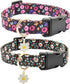 2 PCS Adjustable Cotton Dog Collar, Soft Cute Flower Design - 3 Sizes for Small, Medium & Large Dogs (Flower-4,