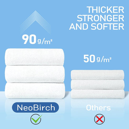 NeoBirch 40Pcs 11.8 9.5 inches Premium Disposable Compressed Face Towels Tablets Large Size Extra Thick Portable